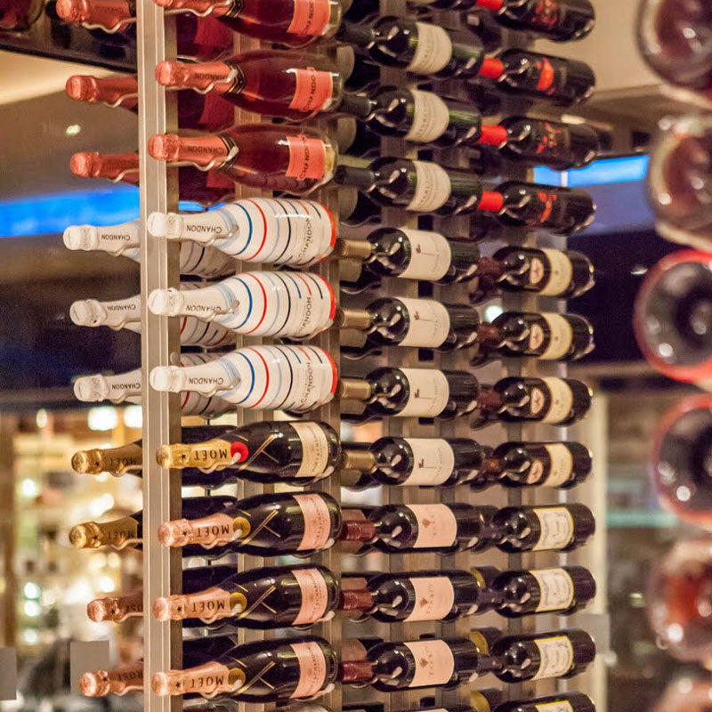 VintageView Wall Mounted W Series 4 - 12 Bottle Wine Rack 1 Deep - Platinum 4ft