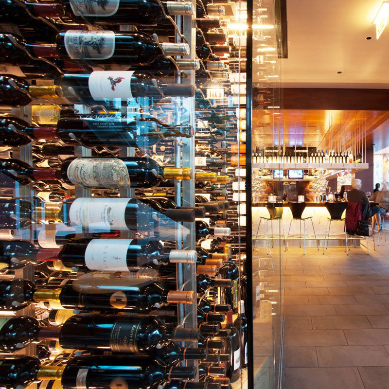 VintageView Wall Mounted W Series 4 - 12 Bottle Wine Rack 1 Deep - Platinum 4ft