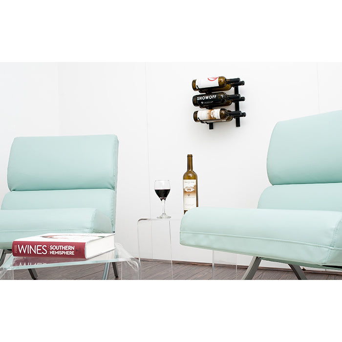 VintageView Wall Mounted W Series 1 - 6 Bottle Wine Rack 2 Deep - Black 1ft