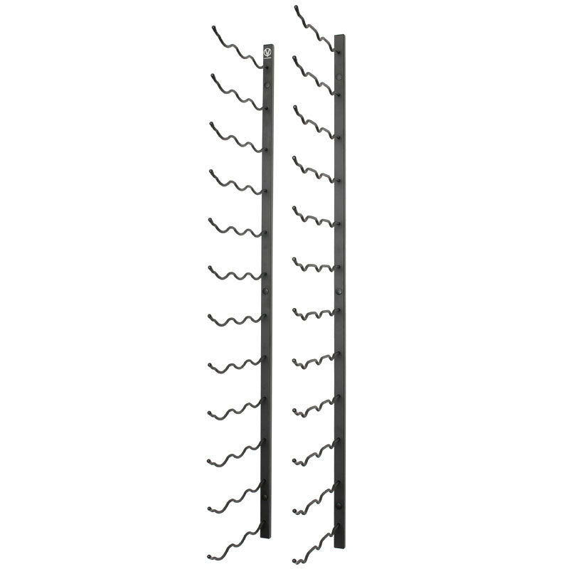 VintageView Wall Mounted W Series 4 - 36 Bottle Wine Rack 3 Deep - Black 4ft