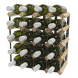 Fully Assembled Wooden Wine Rack - Natural Pine & Galvanised Steel 20 Bottle 4 x 4