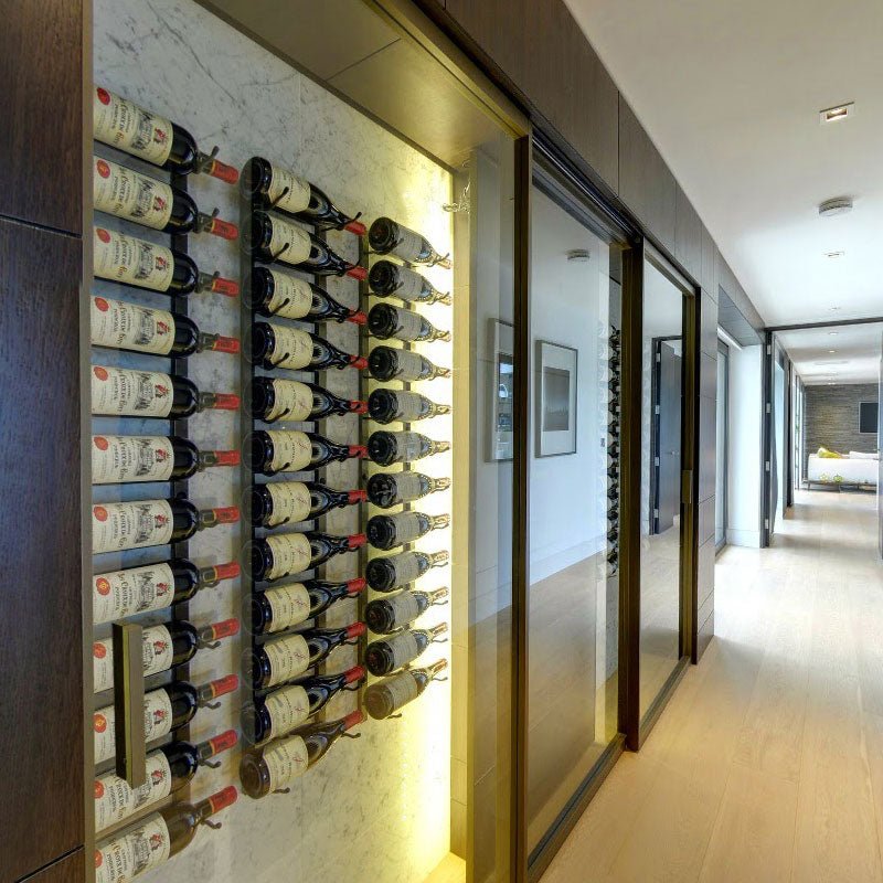 VintageView Wall Mounted W Series 5 - 15 Bottle Wine Rack 1 Deep - Black 5ft