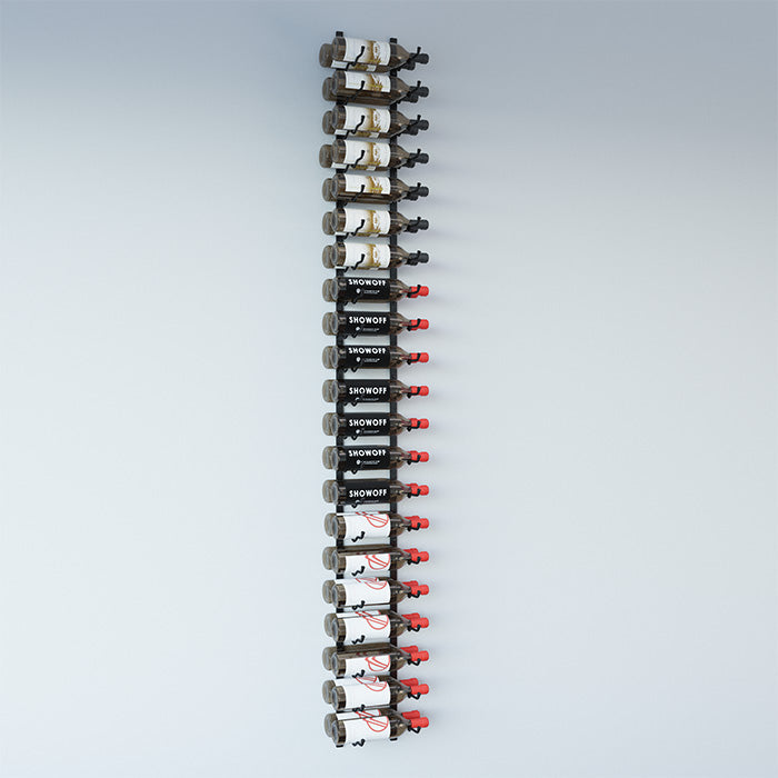 VintageView Wall Mounted W Series 7 - 42 Bottle Wine Rack 2 Deep - Black 7ft