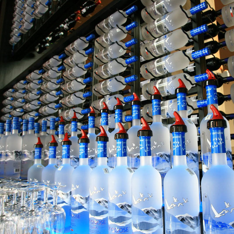 VintageView Wall Mounted W Series 2 - 18 Bottle Wine Rack 3 Deep - Black 2ft