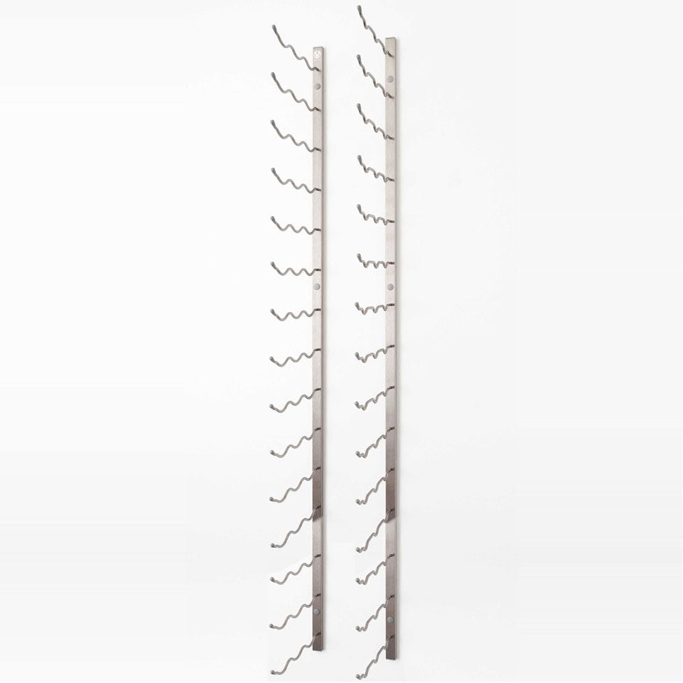 VintageView Wall Mounted W Series 5 - 45 Bottle Wine Rack 3 Deep - Platinum 5ft