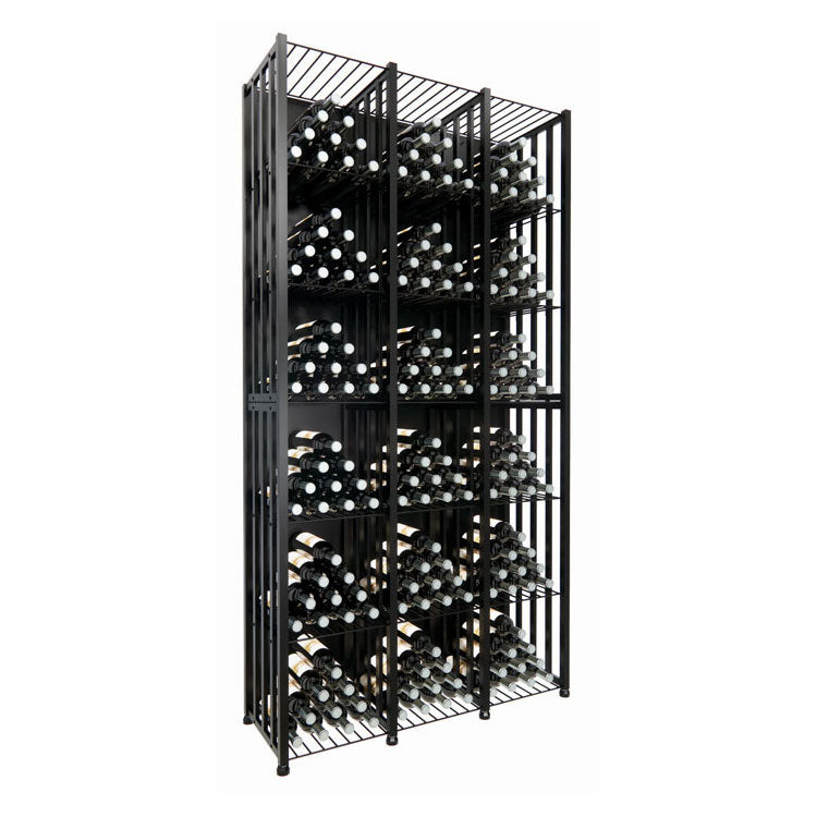 VintageView Free Standing Tall Case & Crate Bin 288 Wine Bottle Storage - Black