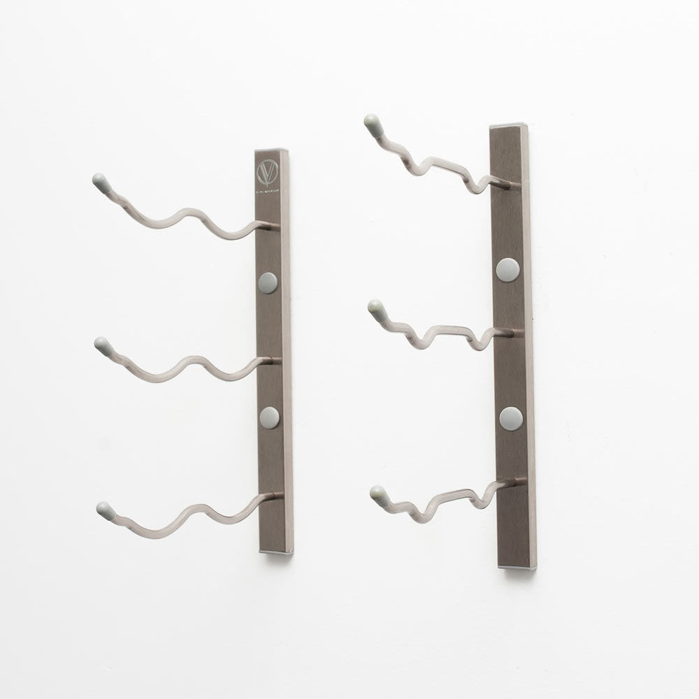 VintageView Wall Mounted W Series 1 - 6 Bottle Wine Rack 2 Deep - Platinum 1ft