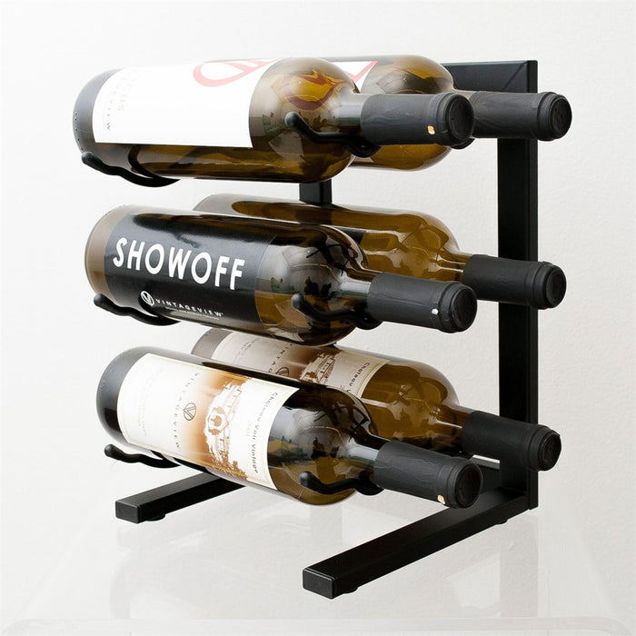 VintageView W Series Mini - Tabletop 6 Bottle Wine Rack - Black