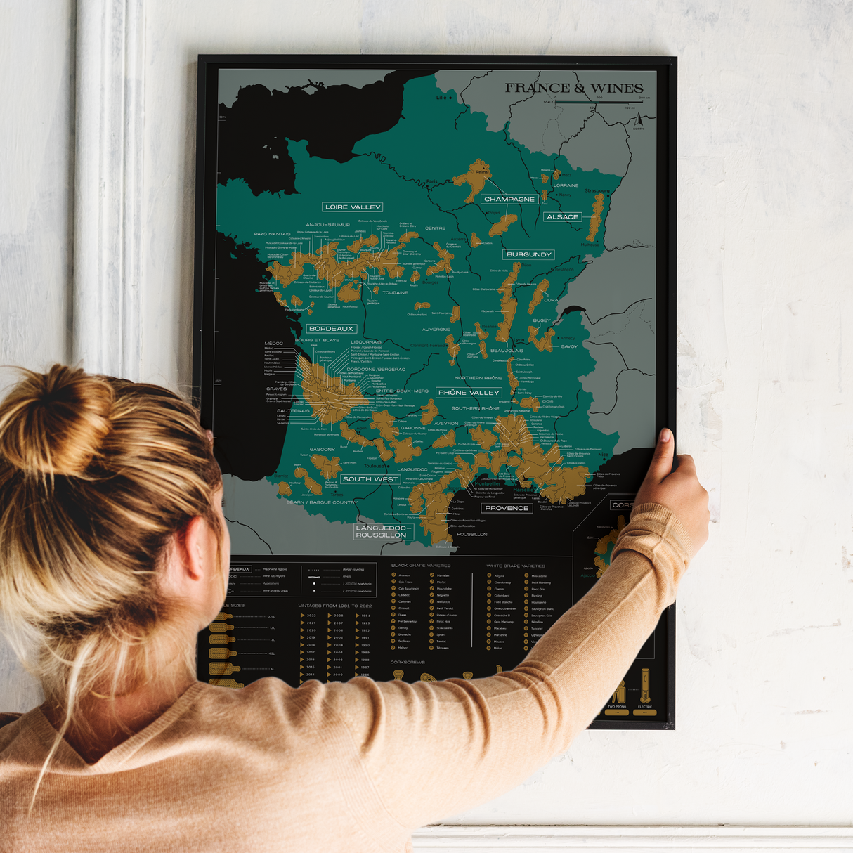 1020 Degustations Scratch Wine Map France