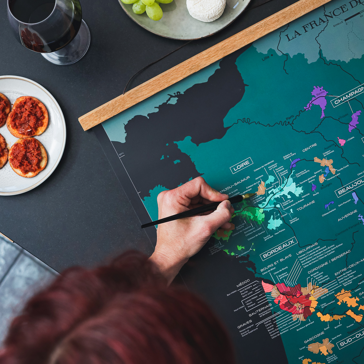 1020 Degustations Scratch Wine Map France