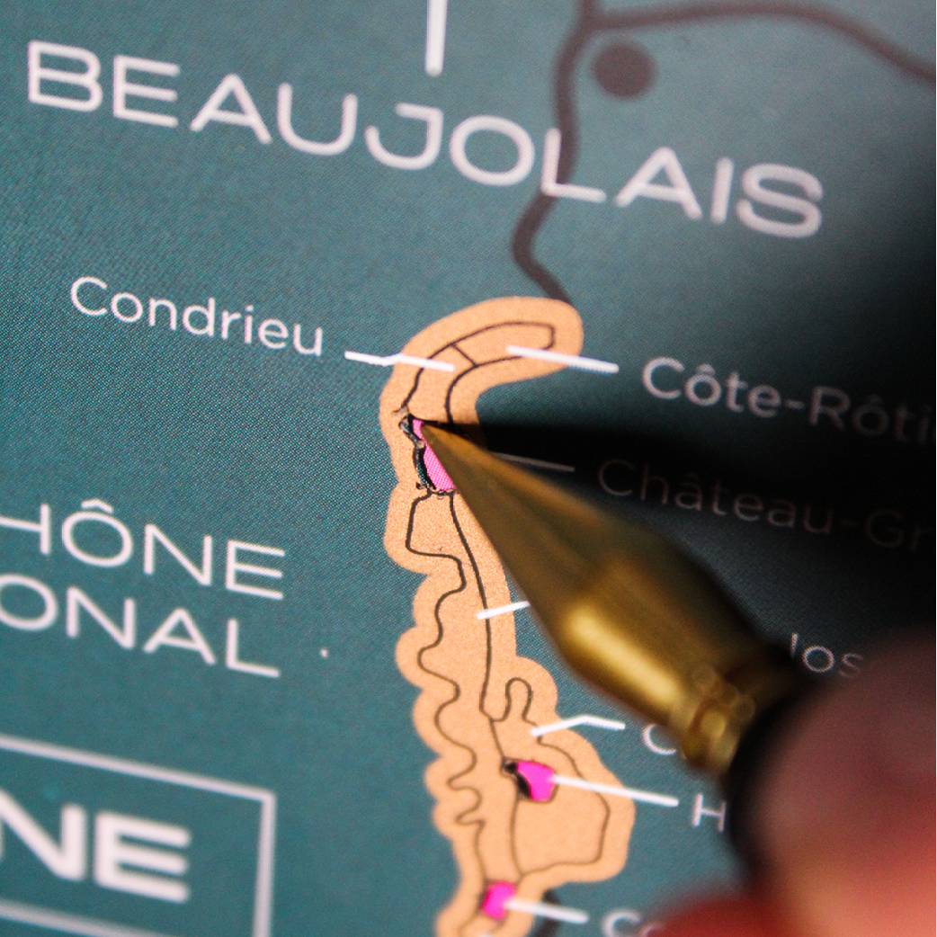 1020 Degustations Scratch Wine Map France