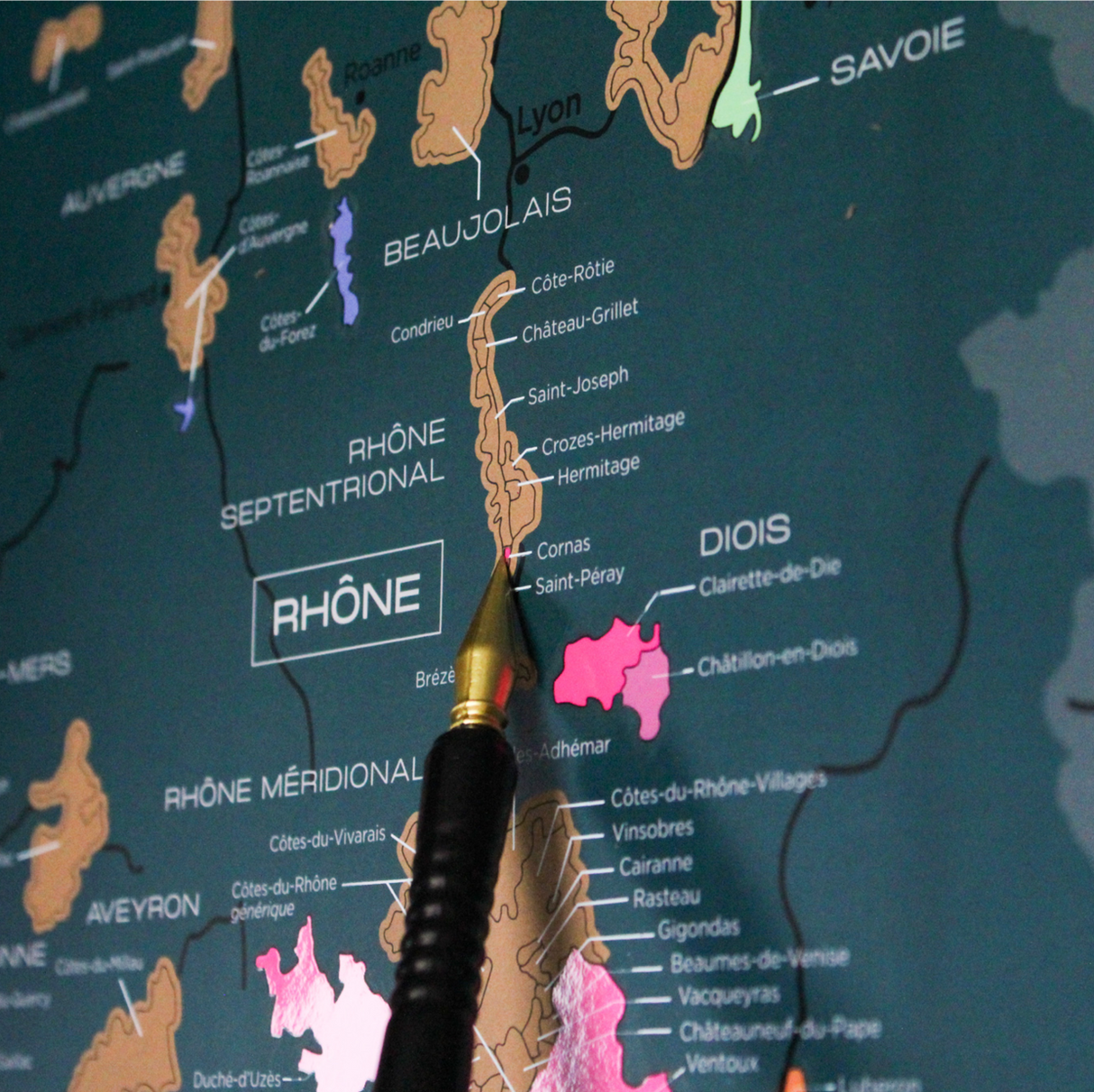 1020 Degustations Scratch Wine Map France