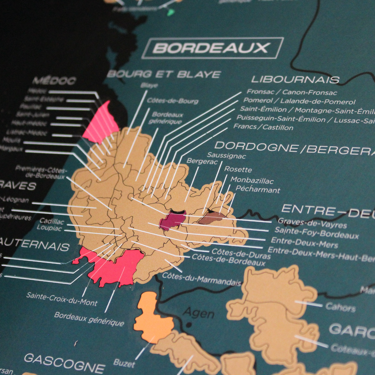 1020 Degustations Scratch Wine Map France