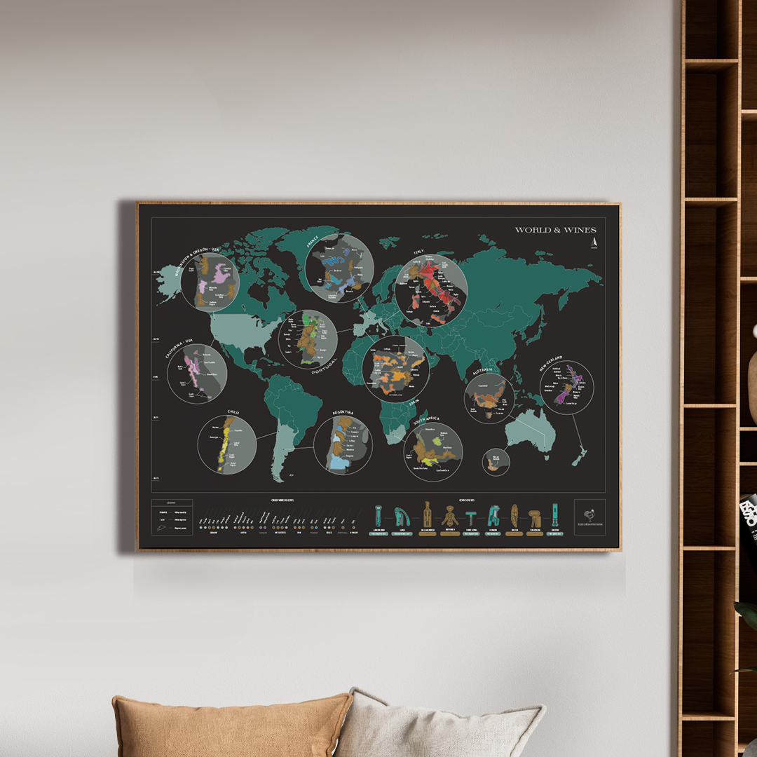 1020 Degustations Scratch Wine Map World