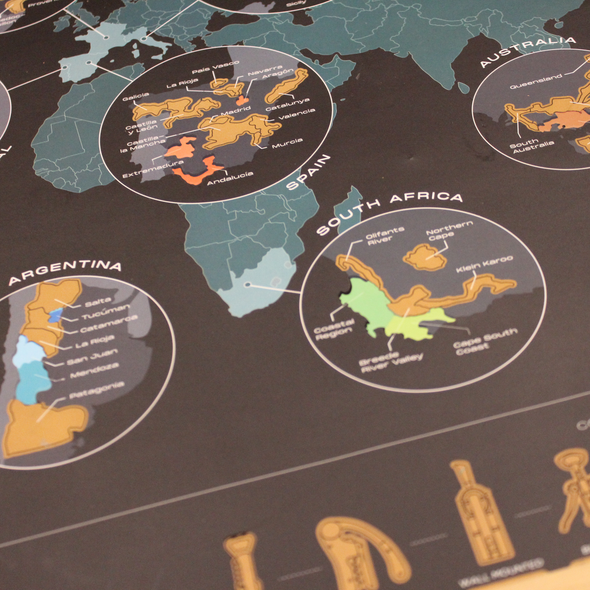 1020 Degustations Scratch Wine Map World