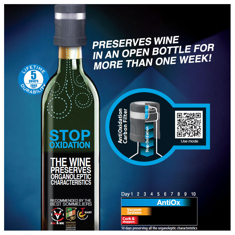 Pulltex Antiox Wine Preserver Stopper Black