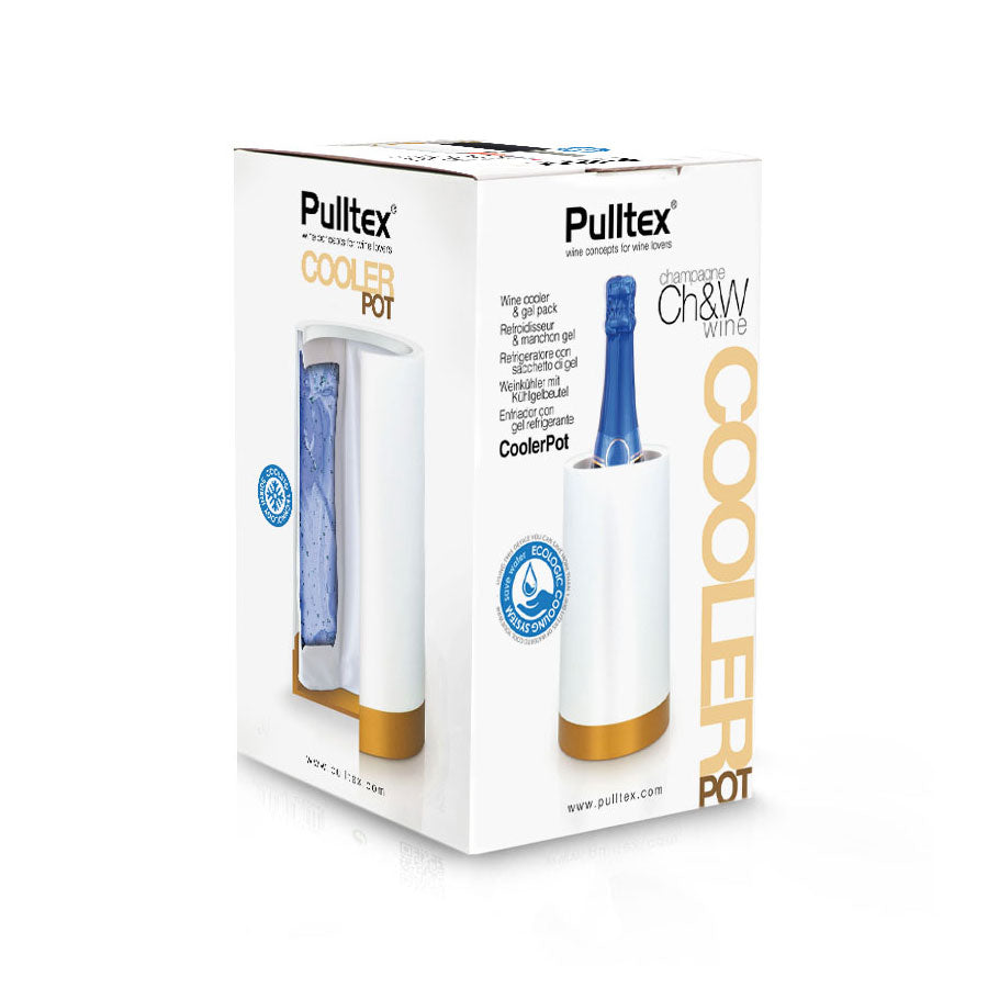 Pulltex Wine Champagne Bottle Coolerpot White Gold