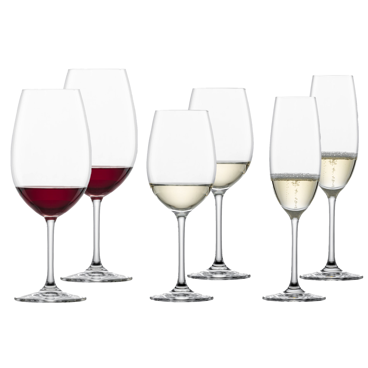Schott Zwiesel Ivento Bordeaux White Champagne Glasses Set Of 6