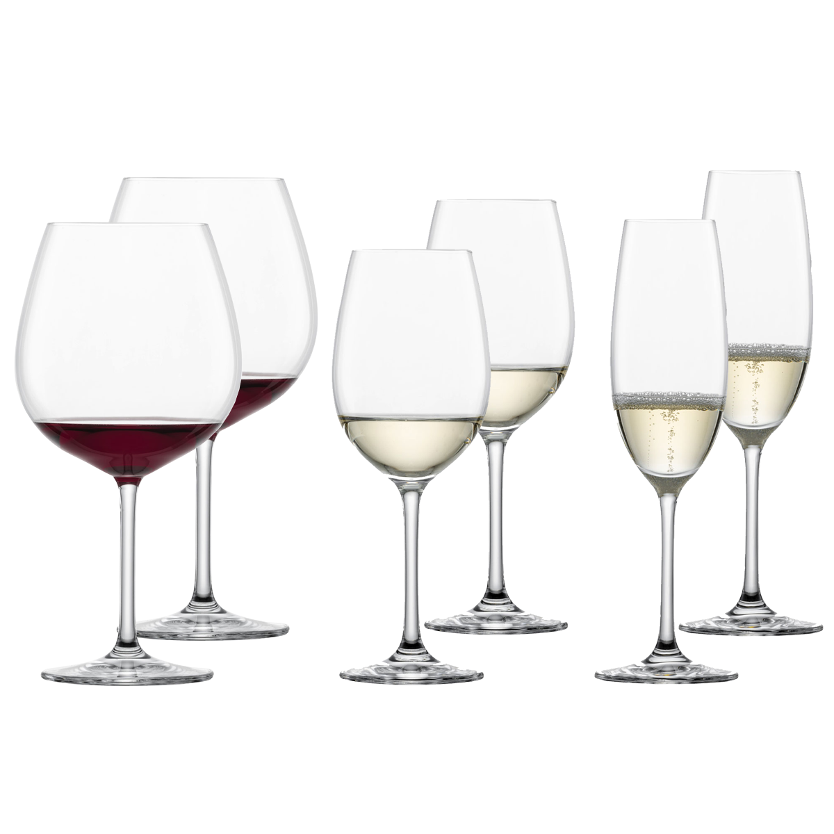 Schott Zwiesel Ivento Burgundy White Champagne Glasses Set Of 6