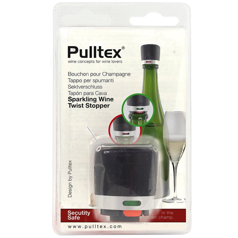 Pulltex Twist Champagne & Sparkling Wine Bottle Stopper - Black