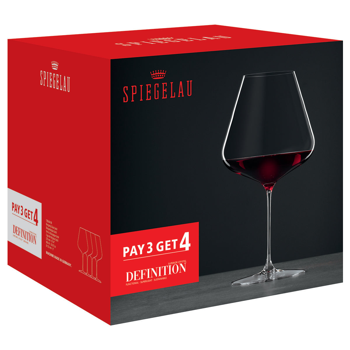 Spiegelau Definition Burgundy Glass - Pay 3 Get 4
