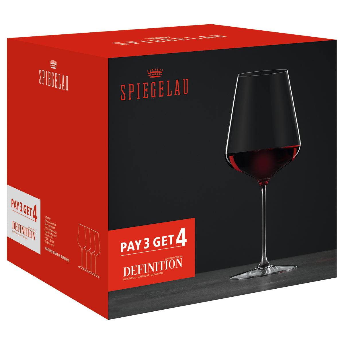 Spiegelau Definition Bordeaux Glass Pay 3 Get 4