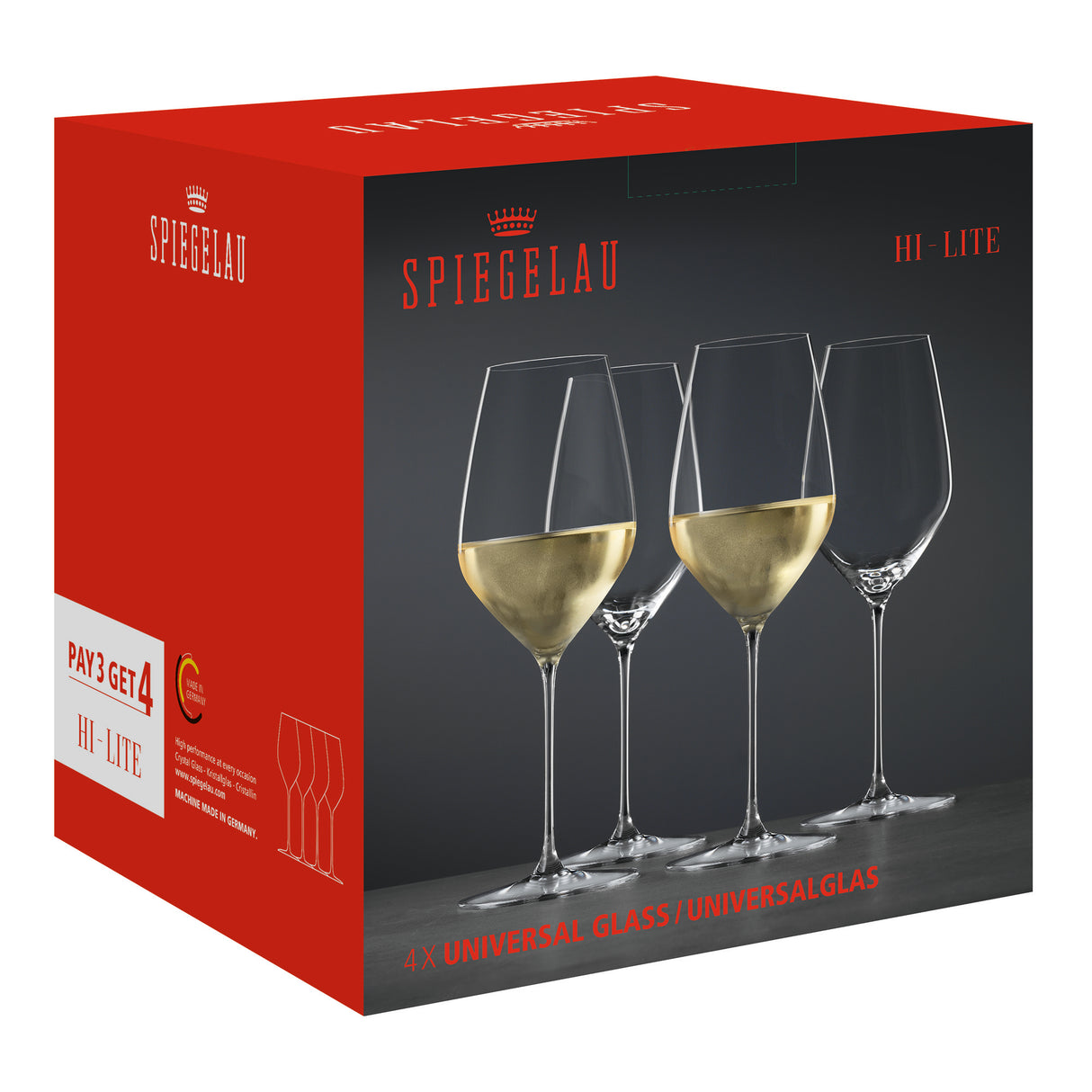 Spiegelau Hi Lite Universal Red White Wine Glass Pay 3 Get 4
