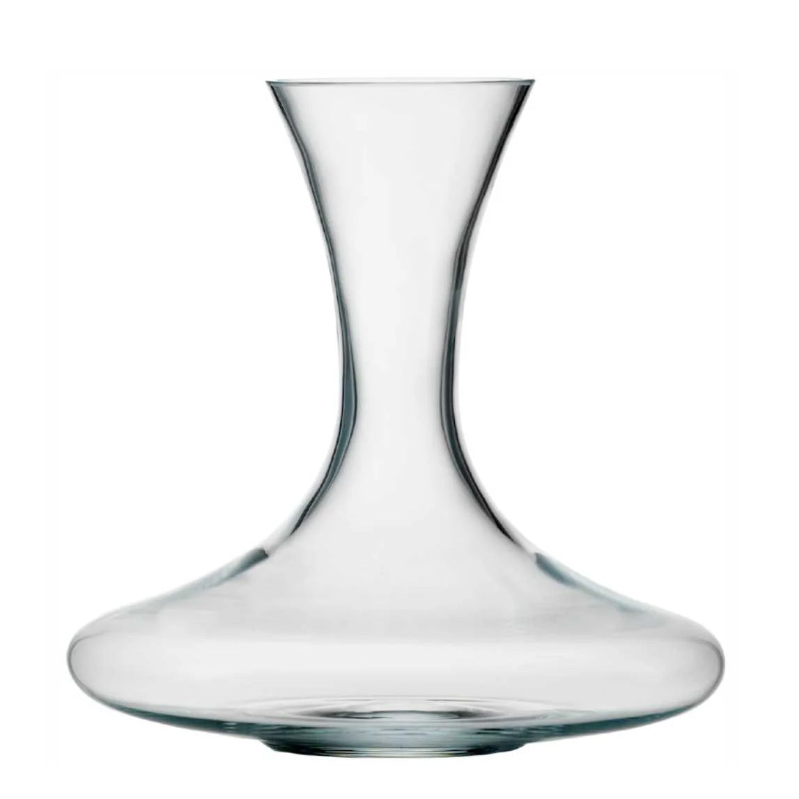 The Stölzle Classic Mouth-Blown Red Wine Decanter 750ml features a wide, round base and narrow neck, ideal for serving red wine. It is shown on a plain white background.