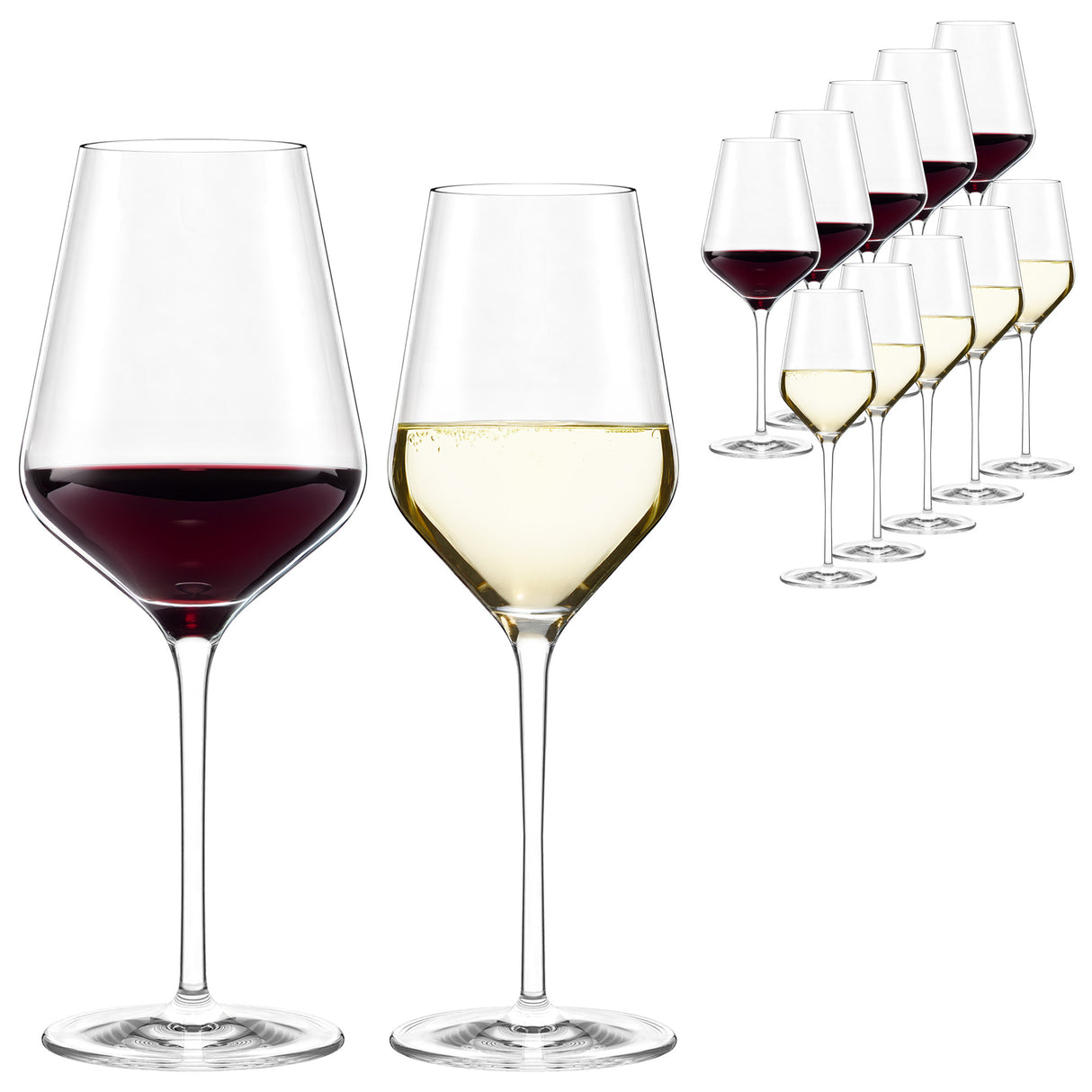 Stolzle Quatrophil Red Wine Glass & White Wine Glass - Set of 12
