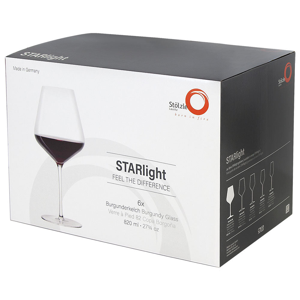 Stolzle Starlight Burgundy Red Wine Glass Set Of 6