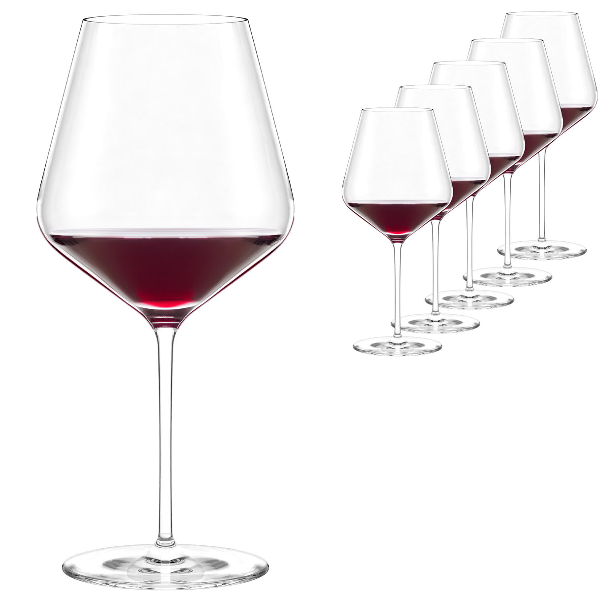 Stolzle Starlight Burgundy Red Wine Glass Set Of 6