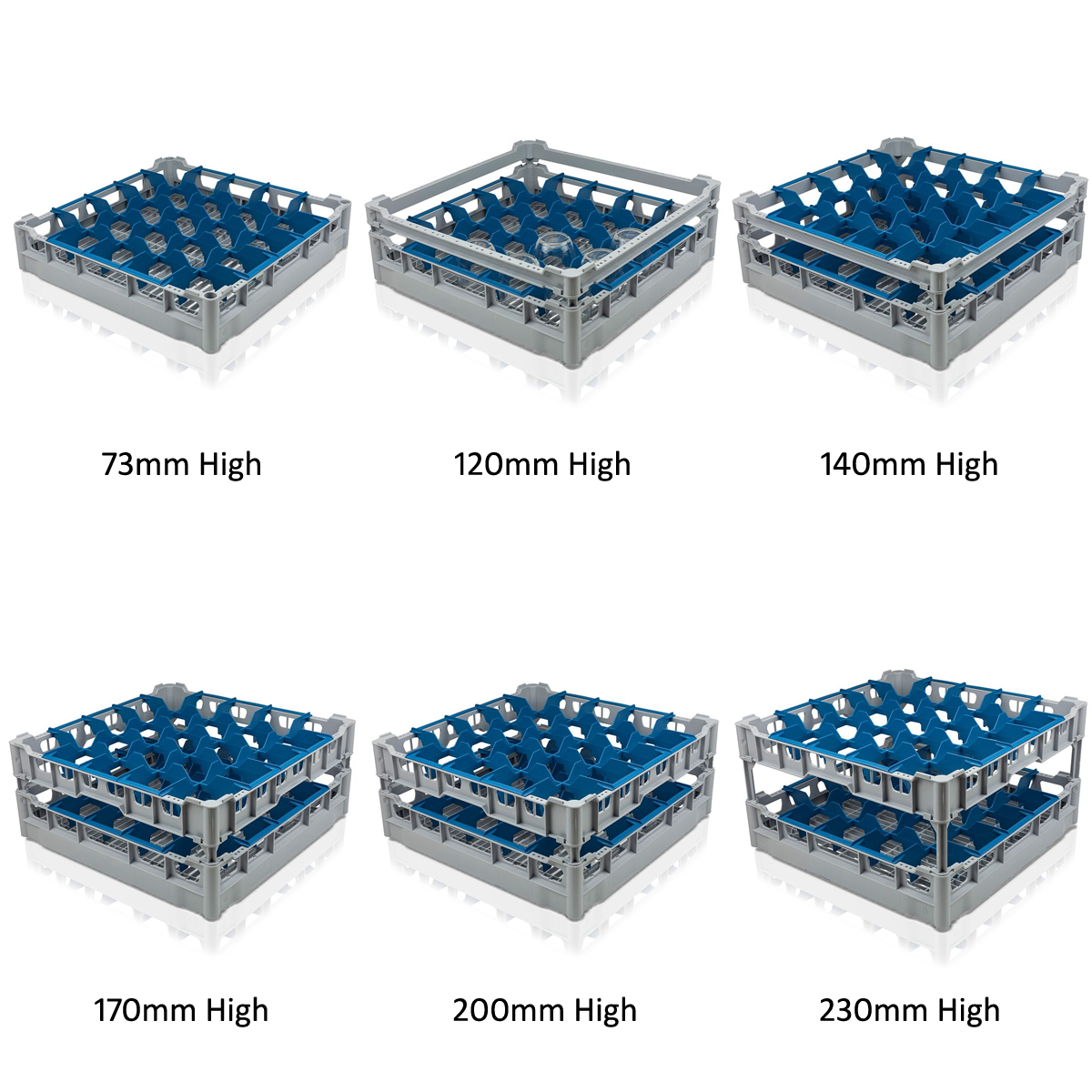Fries Glass Washer Tray 500 x 500mm - 25 Glasses - 90mm Cell