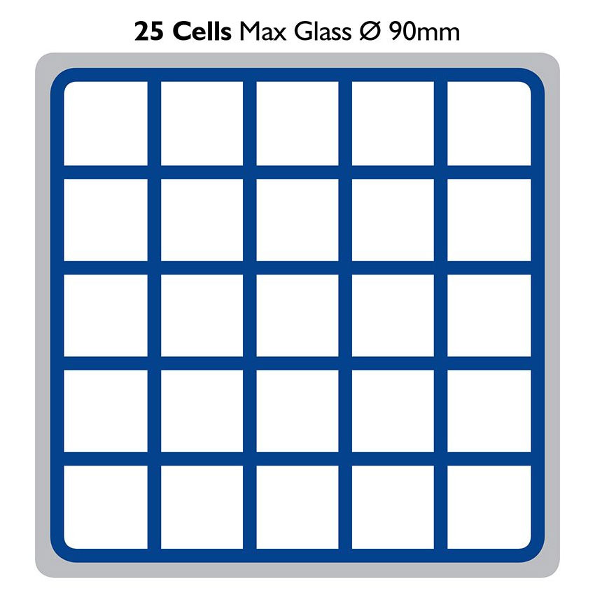 Fries Glass Washer Tray 500 x 500mm - 25 Glasses - 90mm Cell