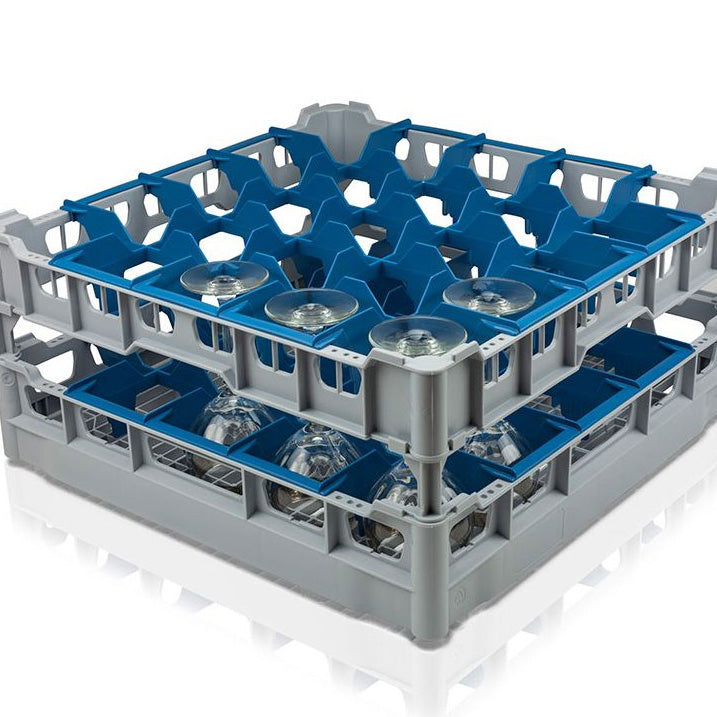 Fries Glass Washer Tray 500 x 500mm - 25 Glasses - 90mm Cell