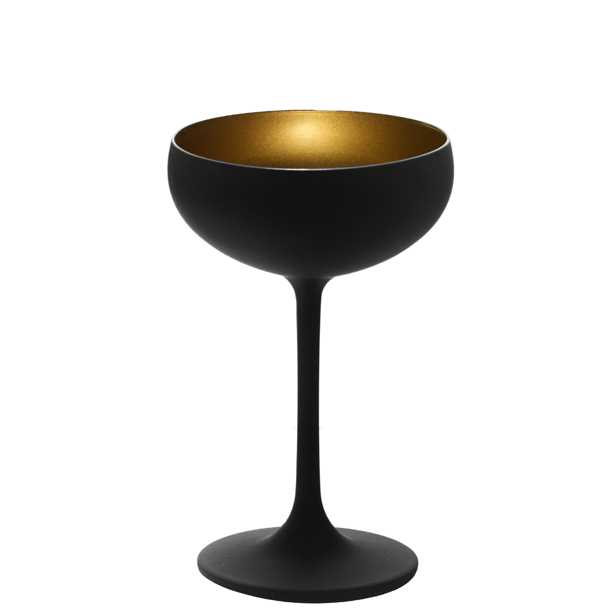 Stolzle Elements Champagne Coupe Saucer Black Gold Set Of 6