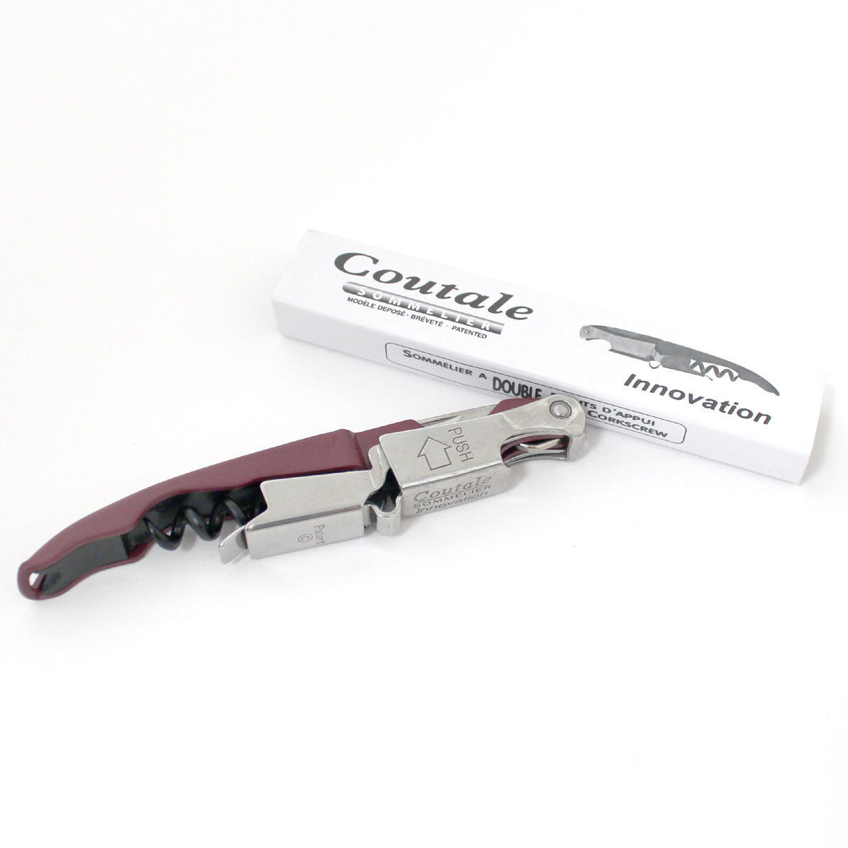 Coutale Sommelier Innovation Double Lever Waiter 's Friend Corkscrew Burgundy
