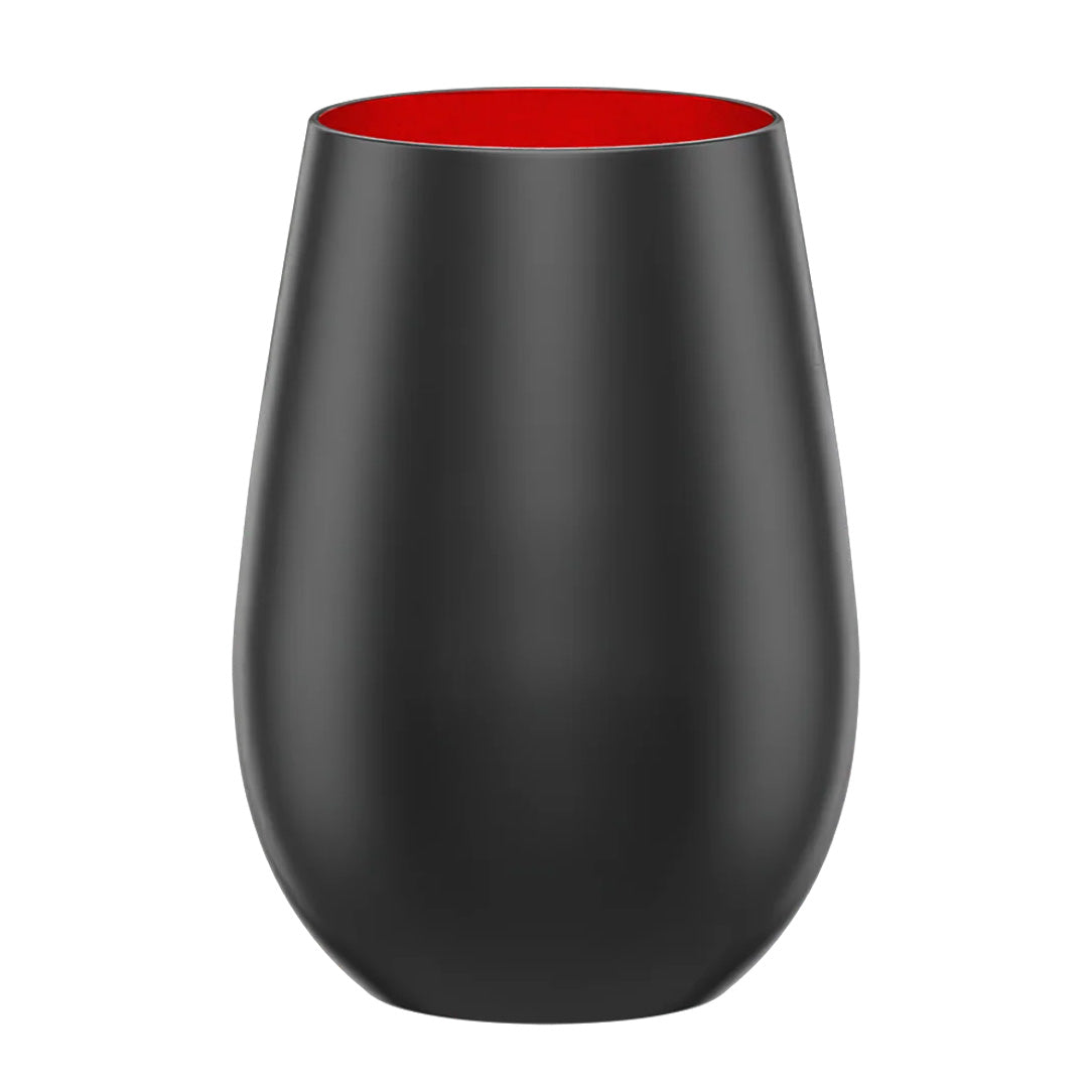 Stolzle Elements Black & Red Water/Mixer Tumbler Glass 465ml - Set of 6