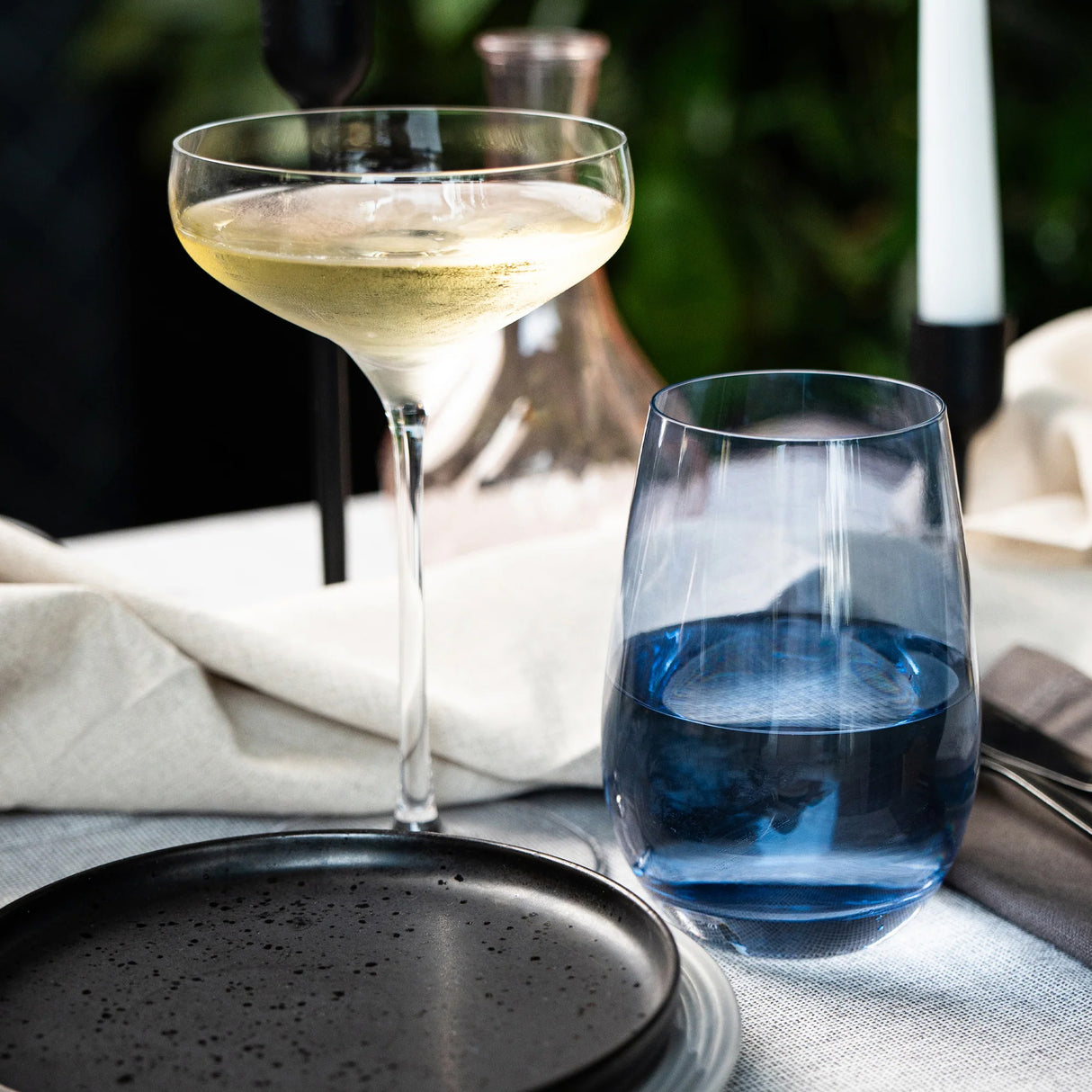 Stolzle Elements Smokey Blue Water Mixer Tumbler Glass 465ml Set Of 6