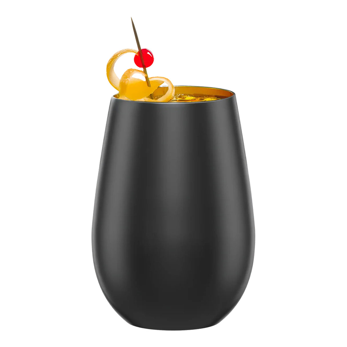 Stolzle Elements Black Gold Water Mixer Tumbler Glass 465ml Set Of 6