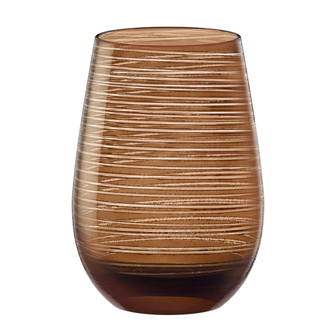 Stolzle Twister Brown Water Mixer Tumbler Glass 465ml Set Of 6