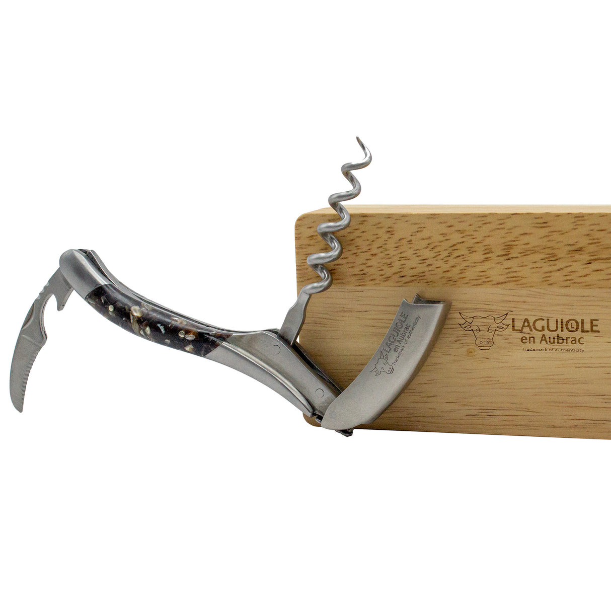 Laguiole En Aubrac Sommelier Corkscrew Pearl Mussel Abalone Shell Handle