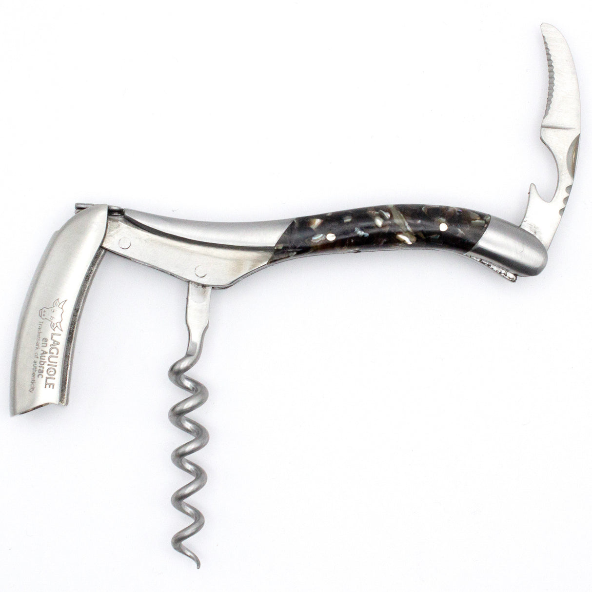 Laguiole en Aubrac Sommelier Corkscrew Pearl Mussel & Abalone Shell Handle