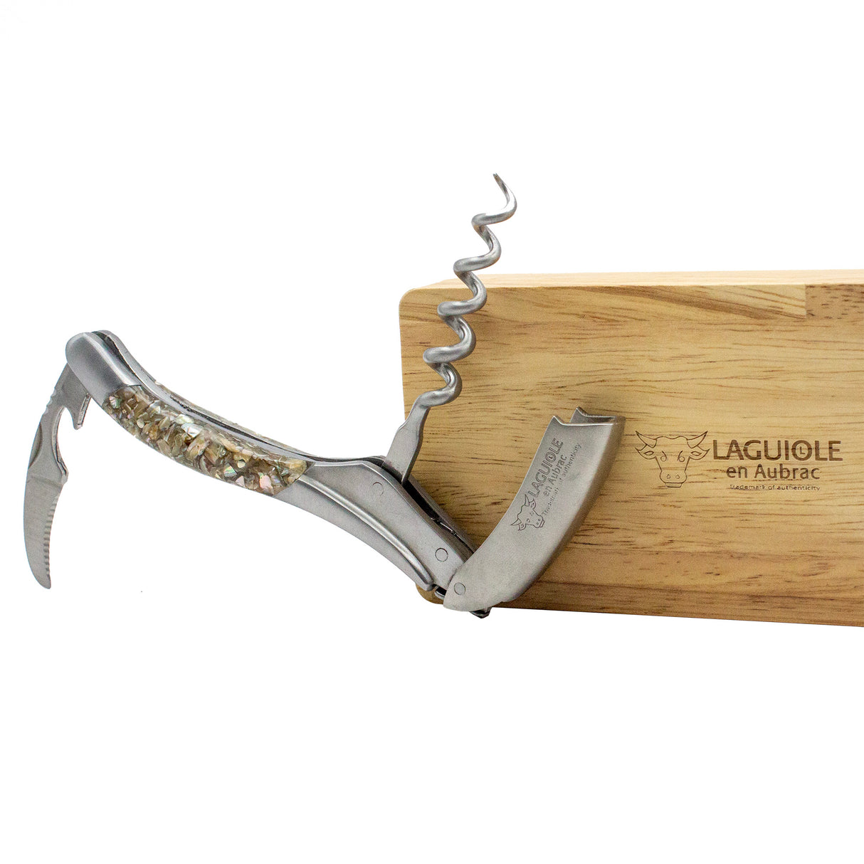Laguiole En Aubrac Sommelier Corkscrew Abalone Shell Handle