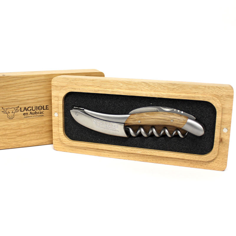 Laguiole en Aubrac Sommelier Corkscrew Oak Barrel Handle