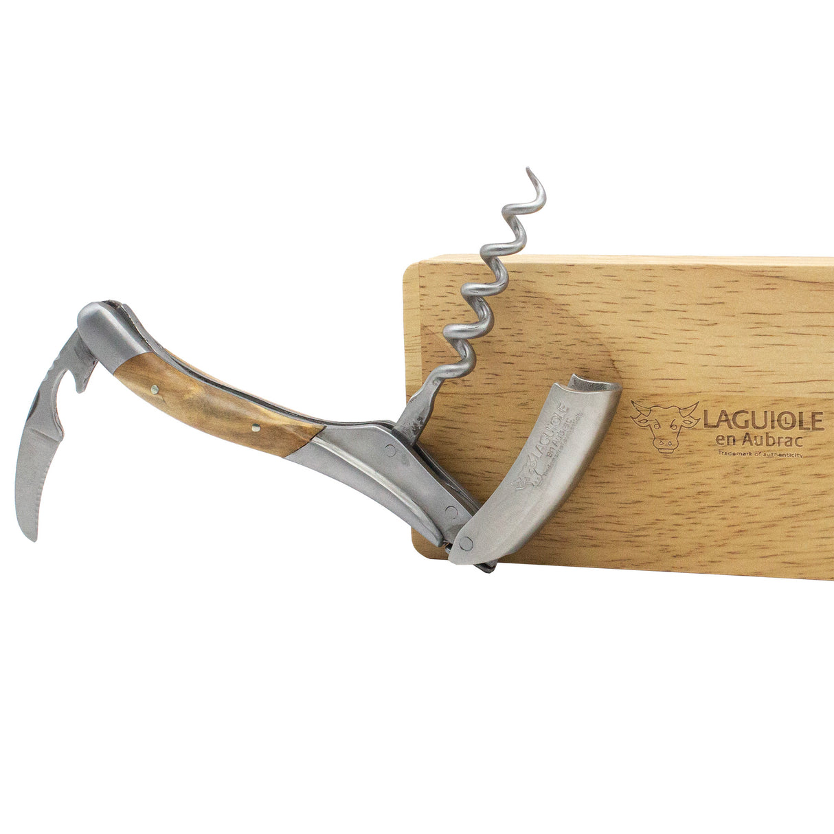 Laguiole En Aubrac Sommelier Corkscrew Olive Wood Handle