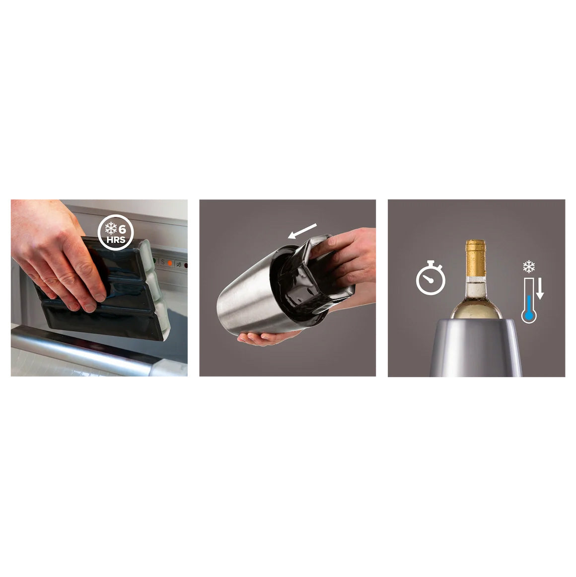 Vacu Vin Rapid Ice Prestige Active Wine Cooler Black