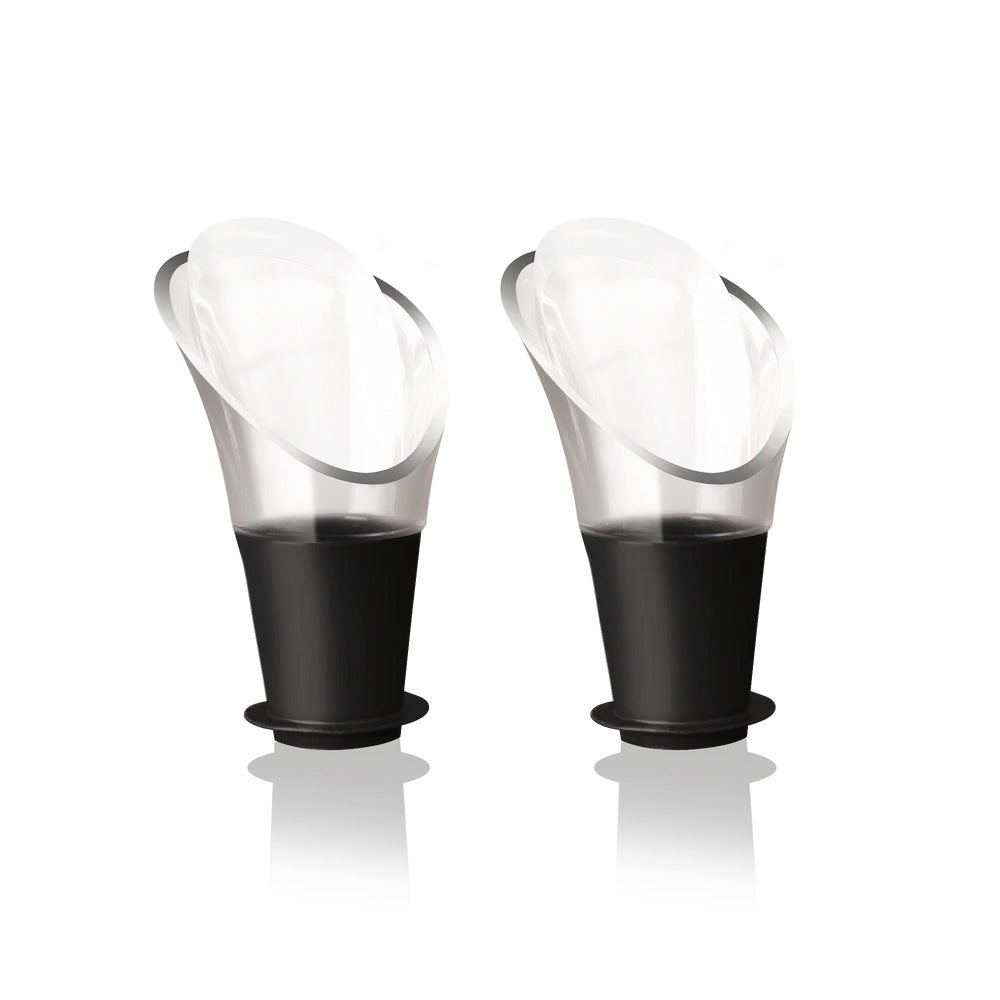 Vacu Vin Wine Pourer Server Clear Set Of 2