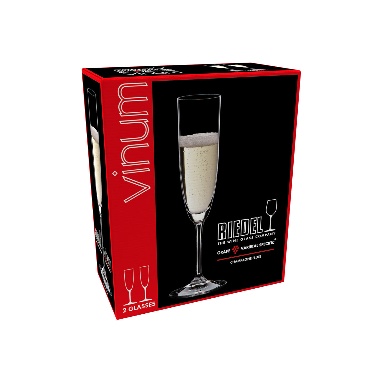 Riedel Vinum Champagne Glasses Flute Set Of 2 6416 8