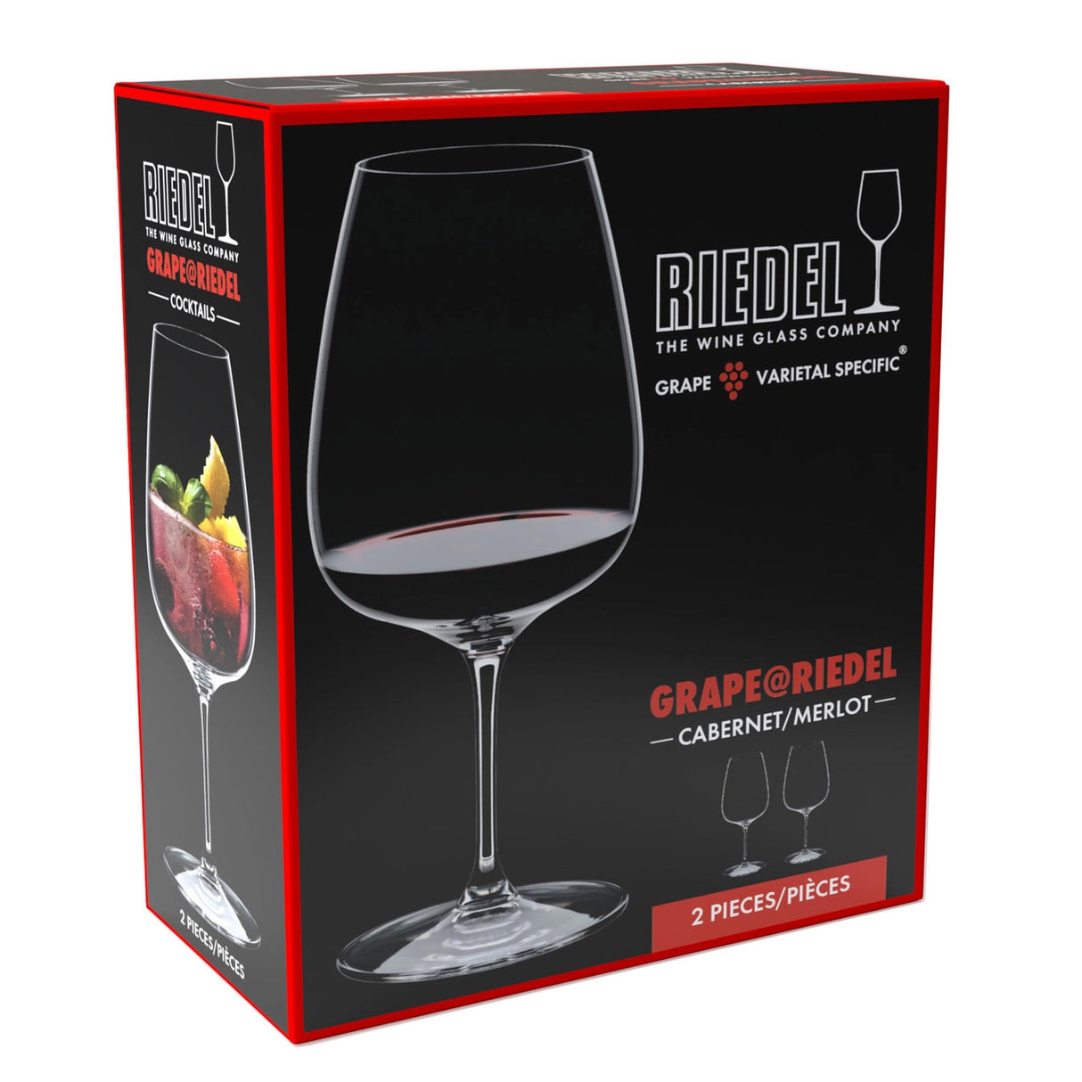 Riedel Grape Cabernet Merlot Red Wine Glass Set Of 2 6424 0