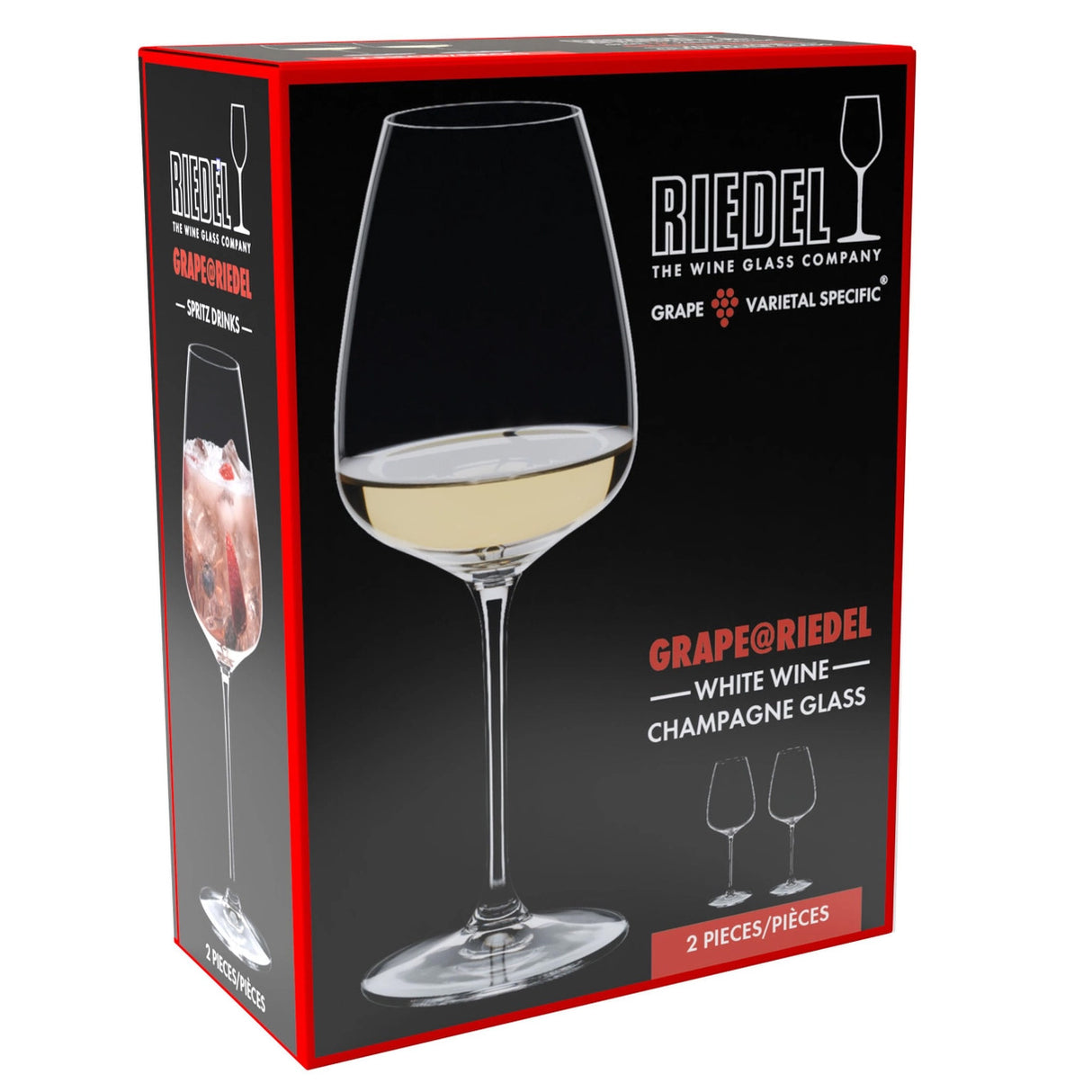 Riedel Grape White Wine Large Champagne Glass Set Of 2 6424 05